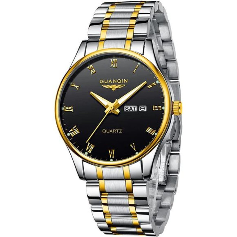 Mens Watch Classic Business Wrist Watches with Stainless Steel Waterproof Quartz